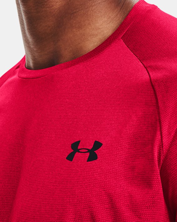 Men's UA Tech™ 2.0 Textured Short Sleeve T-Shirt, Red, pdpMainDesktop image number 3